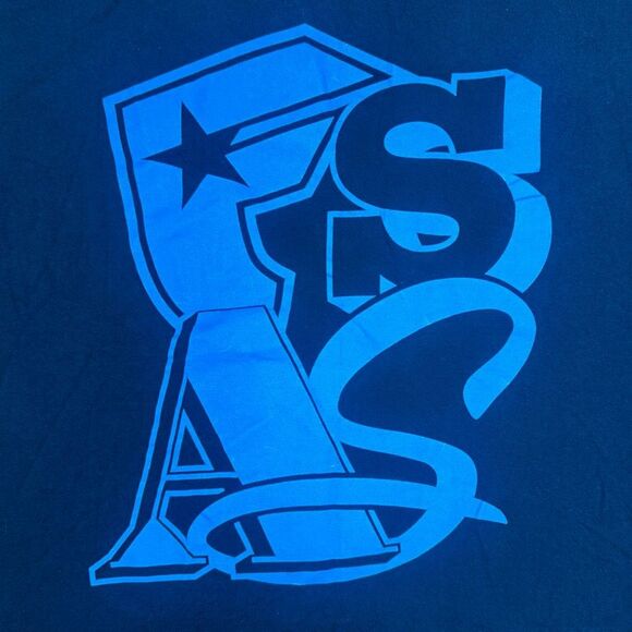 Famous Stars & Straps Blue Logo Crew Neck Tee - Size Large - Picture 2 of 5